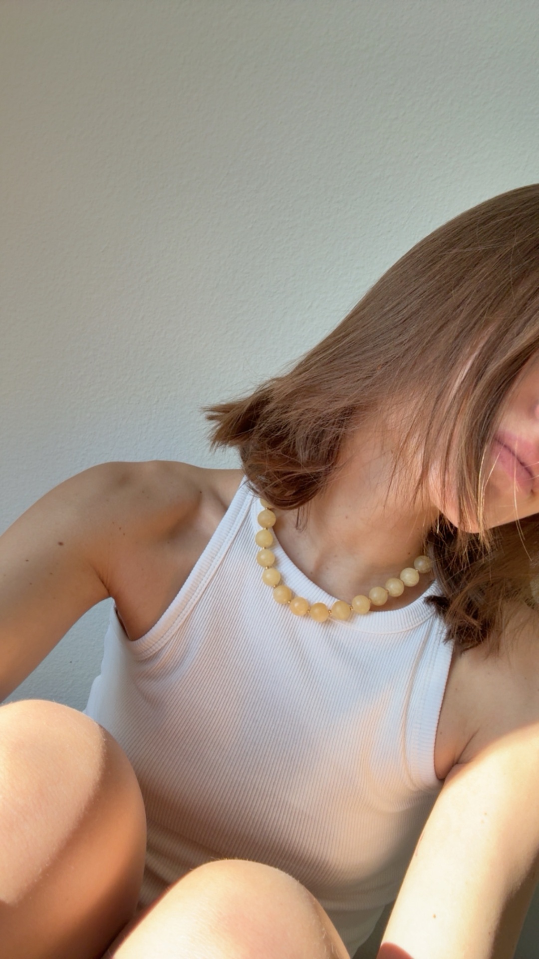 maison miso — yellow gemstone necklace styled