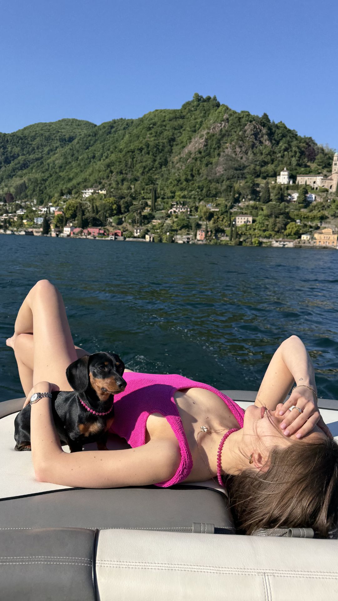 maison miso on the water — pink pearl necklace on Lake Lugano